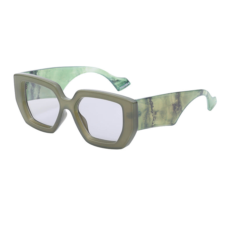 Wholesale PC Square Frame Wide Temples Ladies Sunglasses